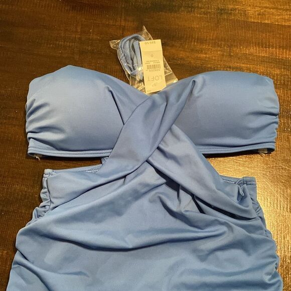 LOFT Beach Vibrant Blue Swimsuit size 0 NWT - Picture 2 of 6